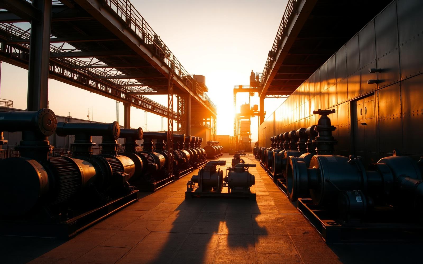 Specialized industrial equipment staged at a supply yard