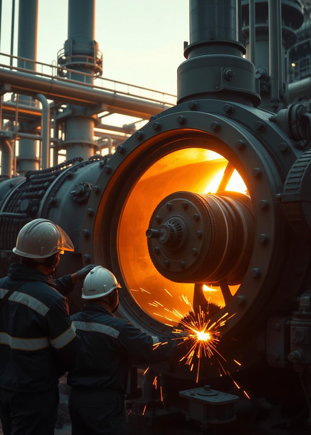 Maintenance overhaul of a refinery pump and turbine